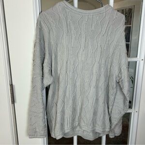 Vintage Bergati Light Gray Coogi Style Knit Pullover Size Large